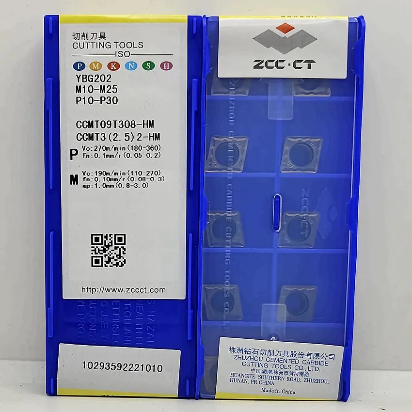 

CCMT09T308-HM YBG202 CCMT09T308 CCMT32.52 ZCC.CT CNC blade carbide inserts Turning inserts For Steel, Stainless steel 10pcs/box