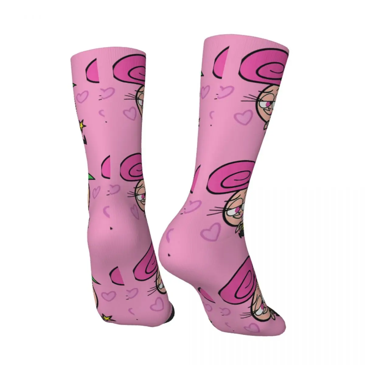 Funny Crazy Sock for Men Cosmo And Wanda1 Hip Hop Harajuku The Fairly Odd Parents Happy Quality Pattern Printed Boys Crew Sock