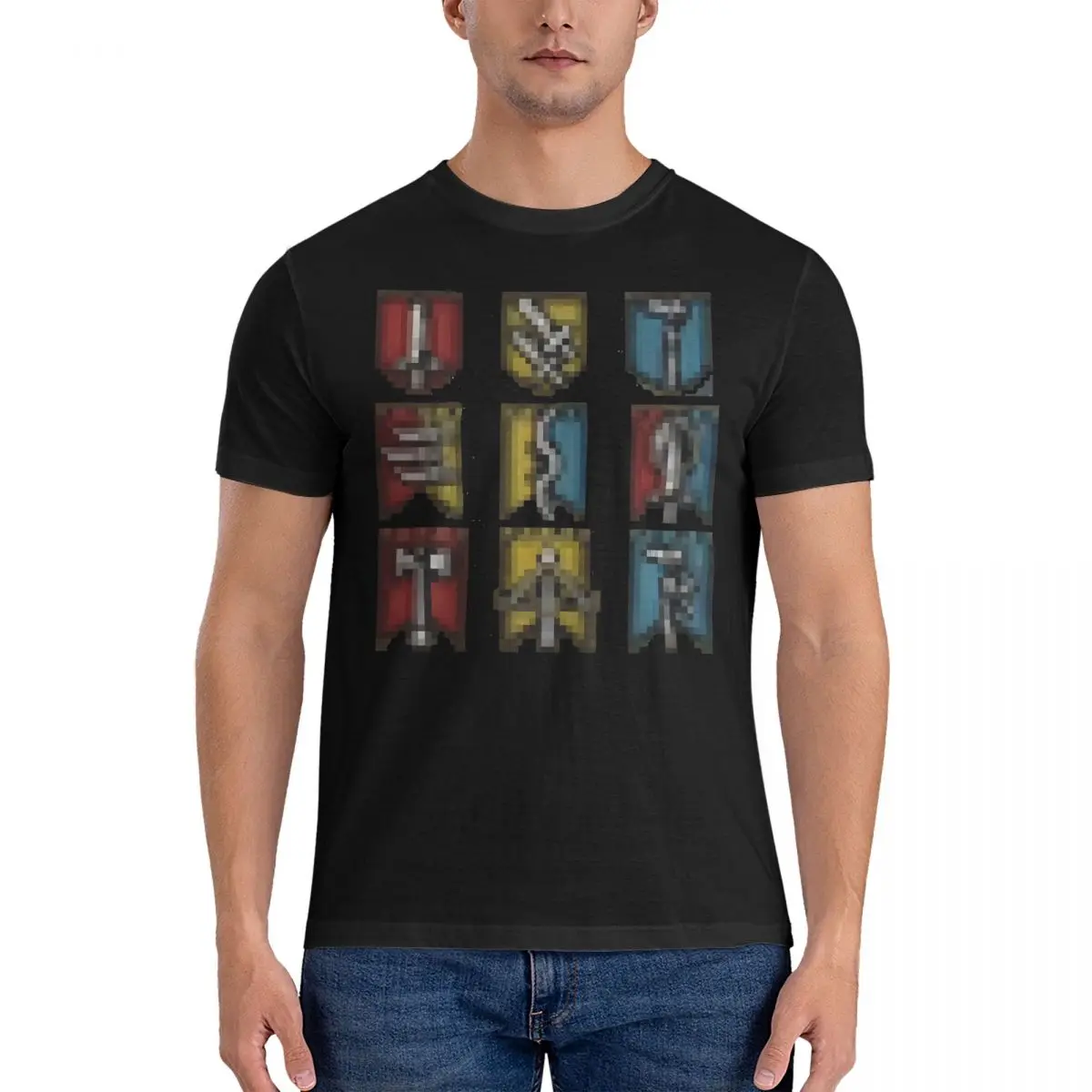 Men T-Shirt Pixel Vocations Novelty Cotton Tees Short Sleeve Dragon's Dogma T Shirt O Neck Clothing Classic