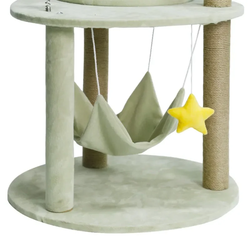 100% Brand New Multi-layer Cat Climbing Frame Fun Hammock Star Cat Scratching Column Integrated Pet Cat Climbing Frame