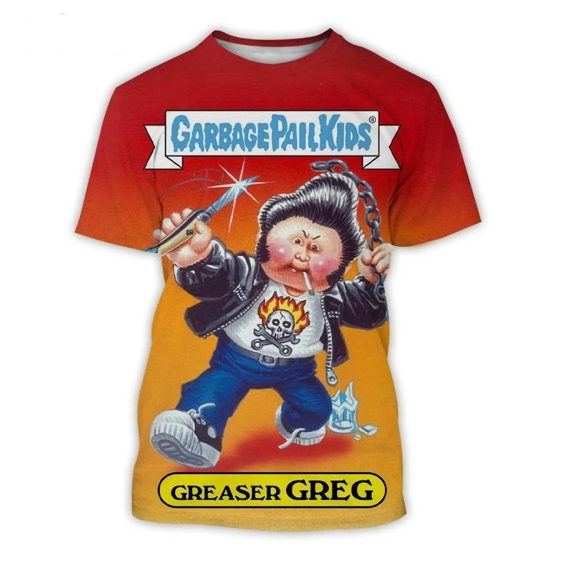 Funny Cartoon Garbage Pail Kids 3D Print T Shirts For Men Short Sleeve T-shirt Tops Fashion Harajuku Y2k Unisex Clothing