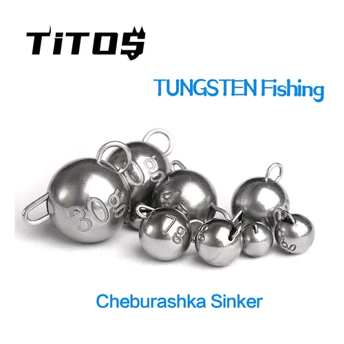 TITOS tungsteno Cheburashka plomo Jig peso de la cabeza, 1G-30G pesca de lubina suave accesorios de cebo de gusano