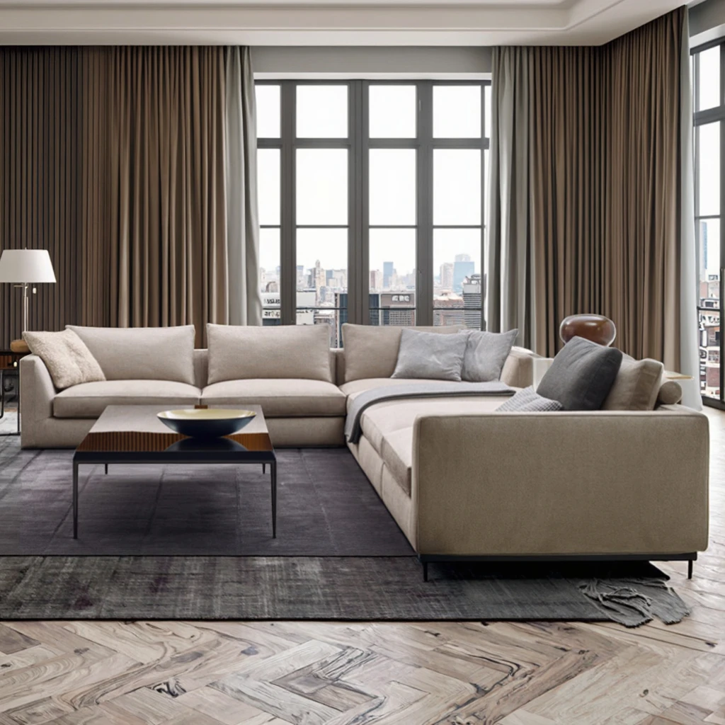 

*/*Modern Villa Living Room Sofa Set Home Furniture L-shaped Combination Sectional Velvet Fabric Modular Sofa Couch