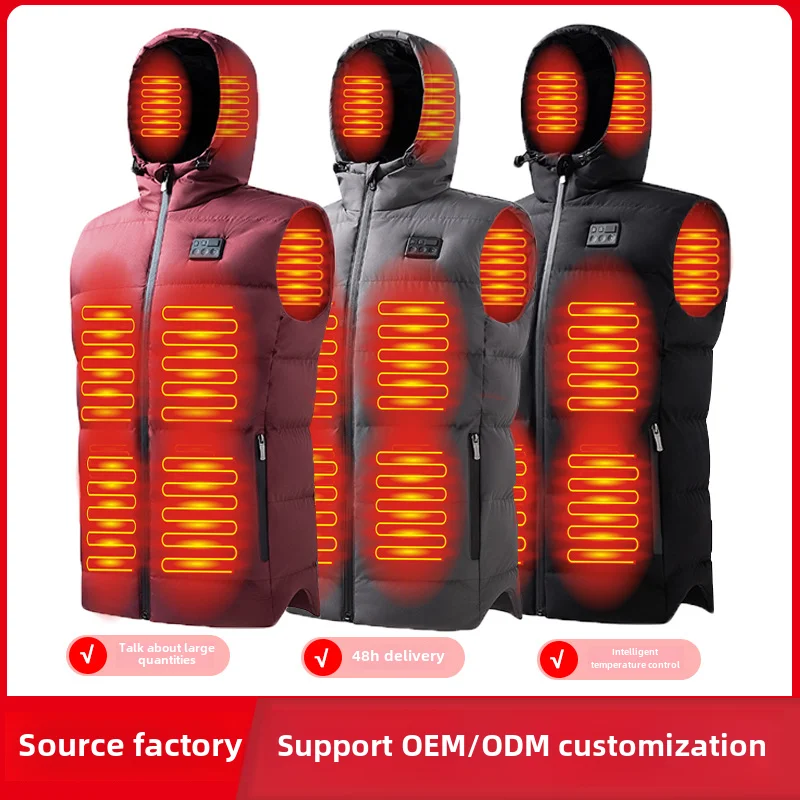 

New Self-Heating Vest Winter Thermal SmartUSBMen's Waistcoat Zone 8 Heating Cotton Vest