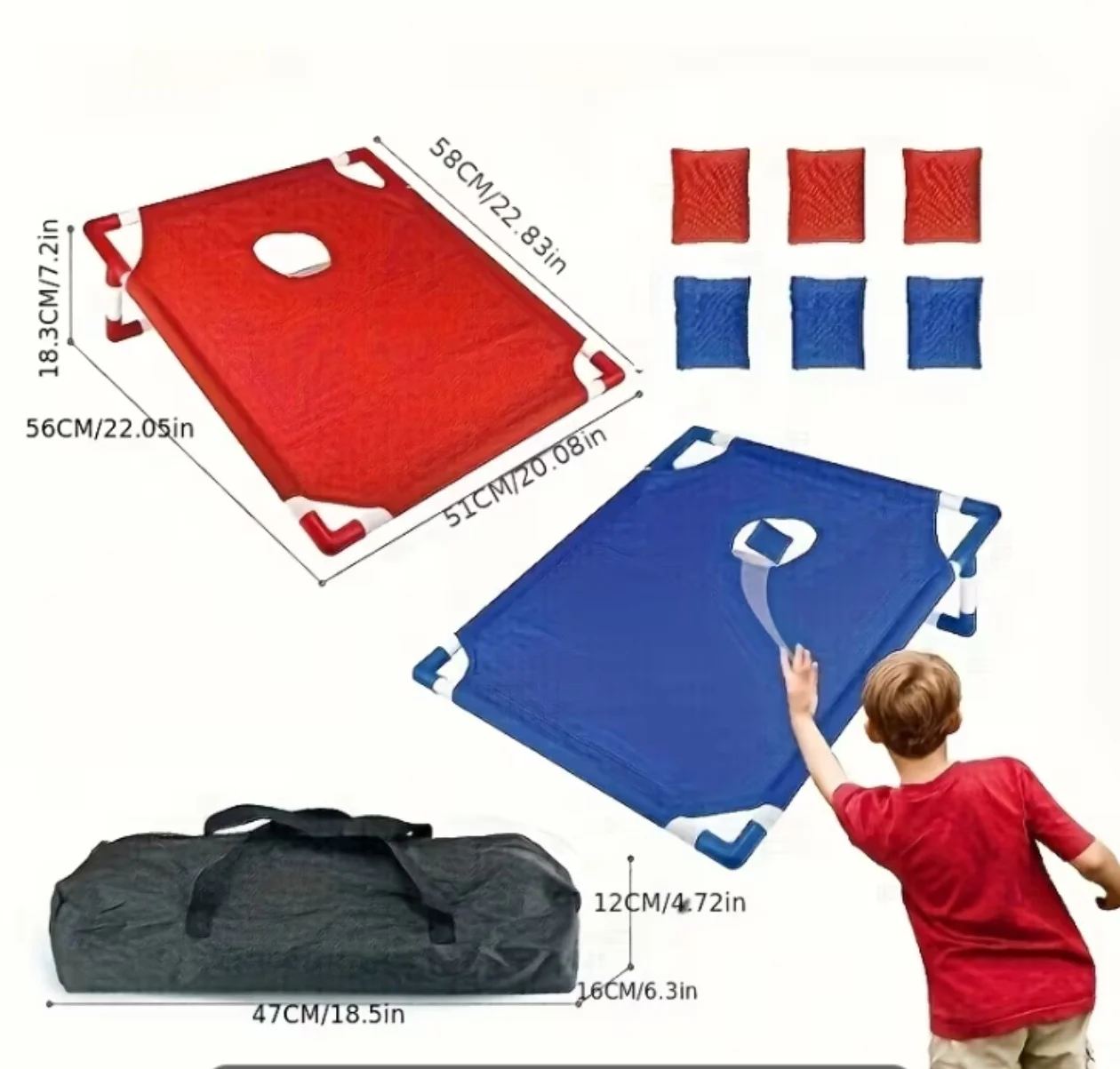 Corn Hole Game Set Includes 2 Game Boards + 6 Bean Bags + 1 Portable Bag. It Is Suitable for Both Indoor and Outdoor Use, and Is Suitable for Children, Adults, Camping Trips, Party Gatherings, Beach and Courtyard Entertainment. Christmas Gift, Halloween g
