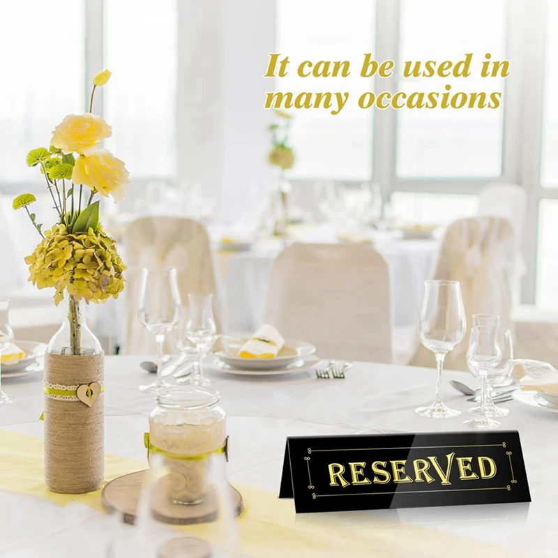 20PCS Acrylic Reserved Table Tent Signs, Reservation Seat Signs for Wedding, Restaurant, Office, Meeting Chairs-A19I