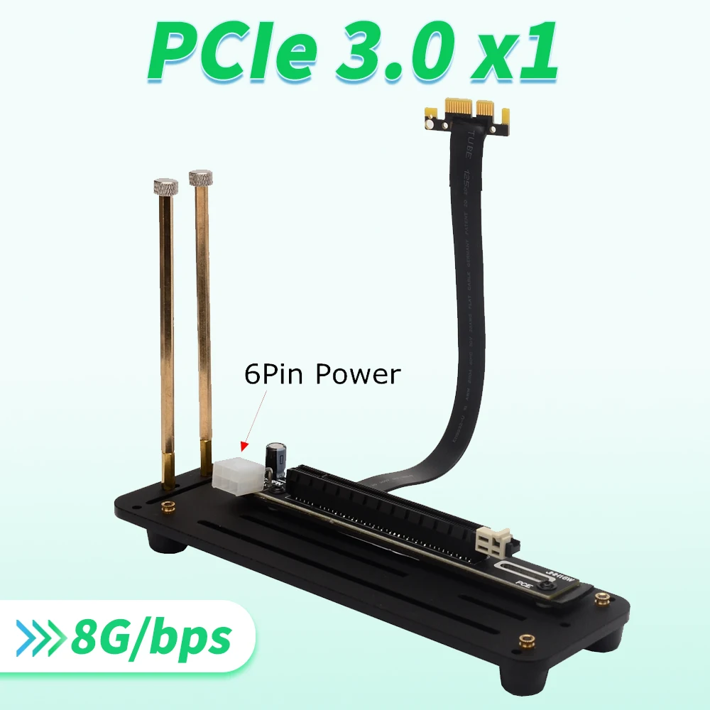 PCI-E 3,0 1X 16X графические карты, вертикальная подставка/основа, ATX, гибкий кабель, карта расширения, адаптер, 6-контактный источник питания для графического процессора