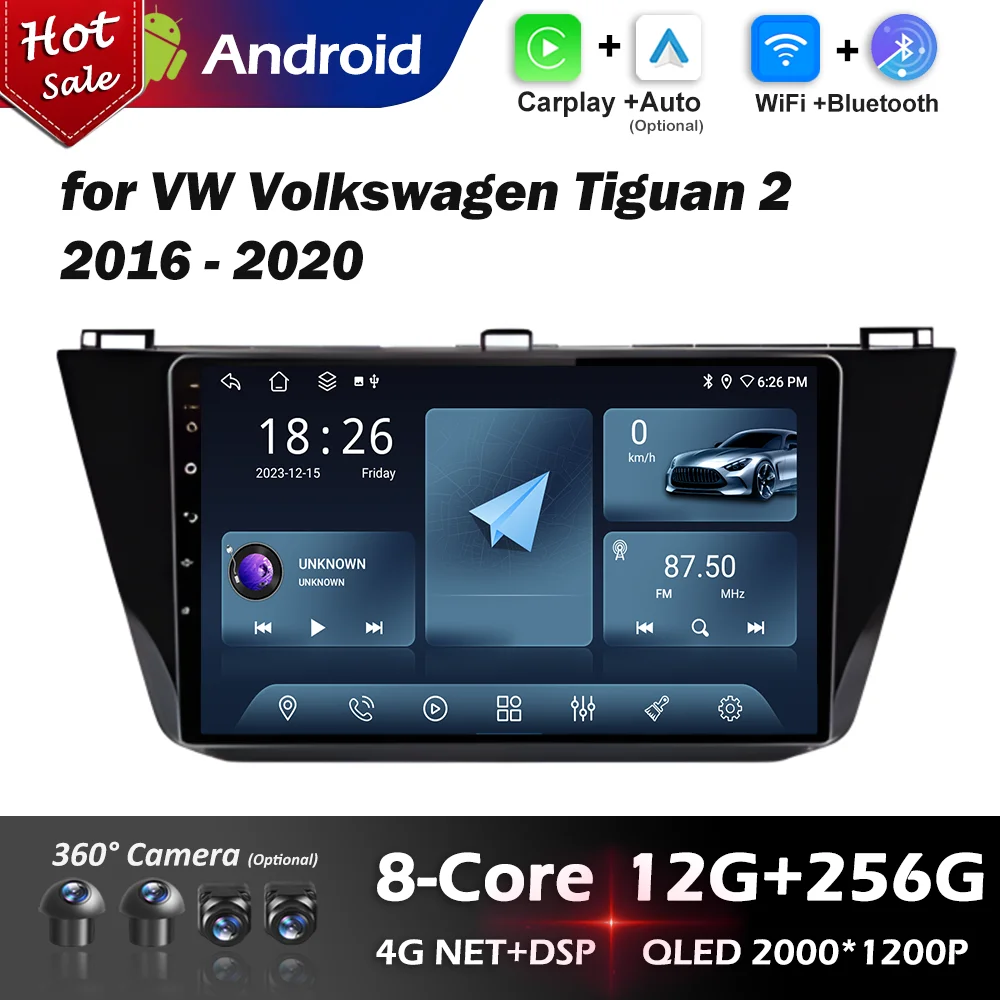 

10.1 inch for VW Volkswagen Tiguan 2 2016 2017 - 2020 Carplay Car Radio Multimedia Player Android OS GPS Navigation Split Screen