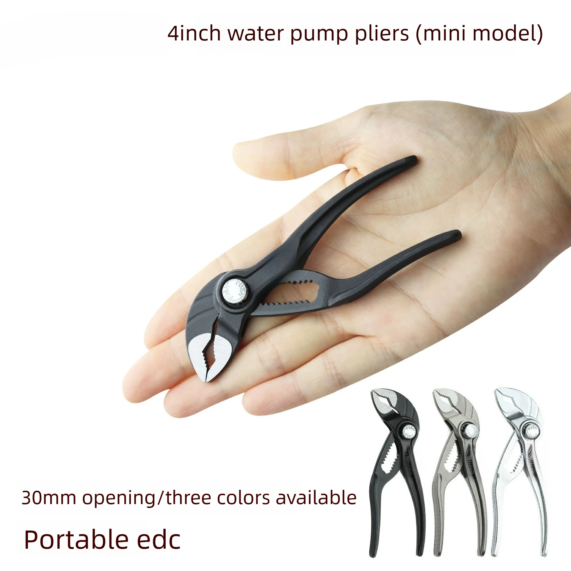 Mini water pump pliers 4 inches, miniature pipe pliers, portable multi-functional outdoor EDC tool