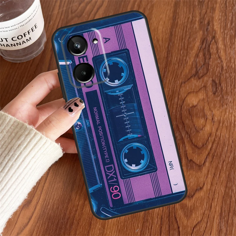حافظة شريط VHS ريترو لهاتف Realme 14 Pro Plus 12 10 11 13 GT 6 6T 5 GT7 Pro C61 C55 C51 C21Y C25S C67 C75 C53