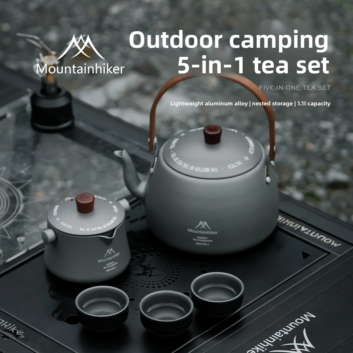 MOUNTAINHIKER Travel Tea Set Outdoor Portable Mochuan Tea Set Infuser Teapot Teacup Filter Teas Brewing Utensils Teaware Sets