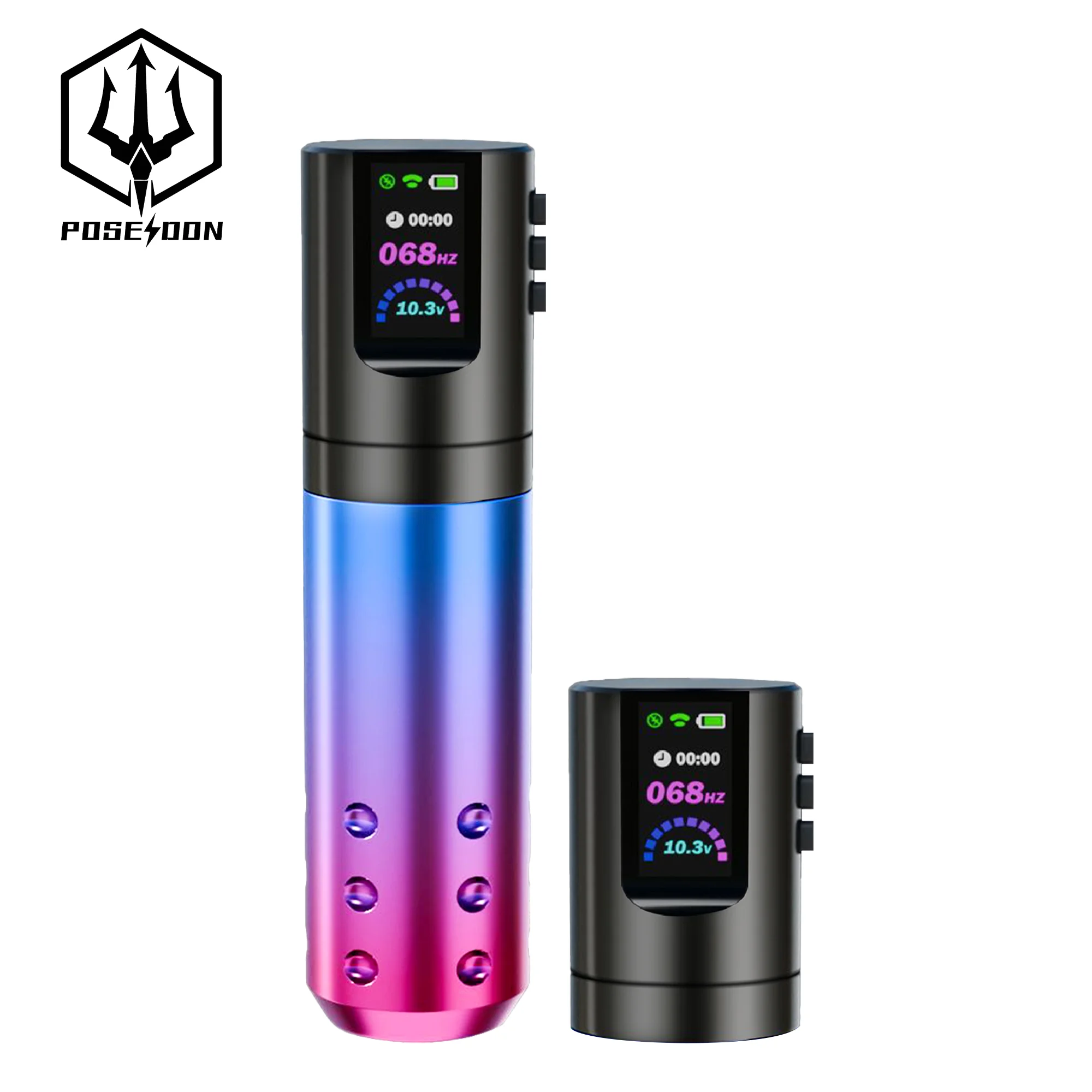 

POSEIDON HM132 Тату-машинка 2, источник питания для татуировки, ручка для татуировки, беспроводной тату-пистолет с мощным пользовательским двигателем для татуировщика