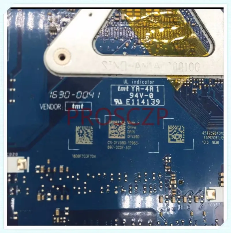 Placa-mãe do portátil para DELL 15 5559, CN-0FV59D, 0FV59D, FV59D, AAL15 LA-D071P, W/ SR2EY I5-6200U CPU, 100% funcionando bem completo