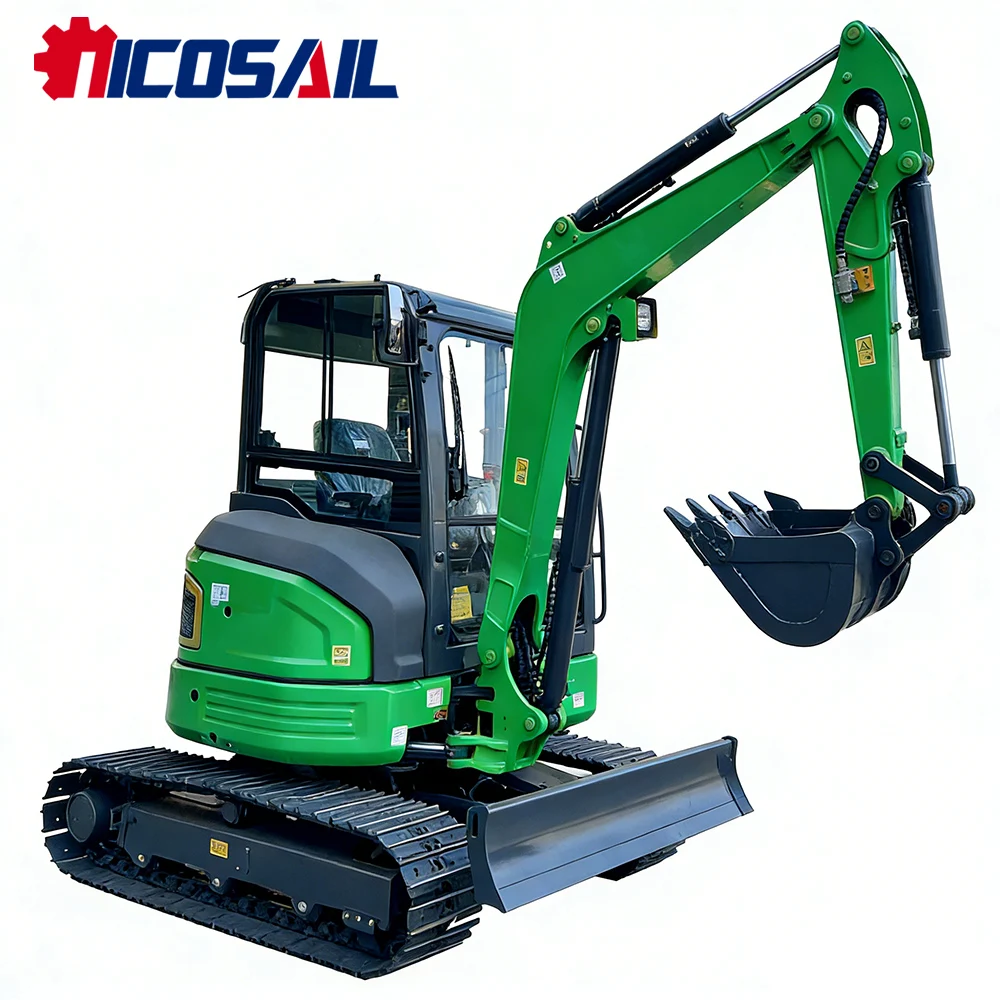 OEM Custom 3 Ton Mini Excavator 360 Degree Rotation Hydraulic Crawler Digger for Slope Excavation and Backfilling