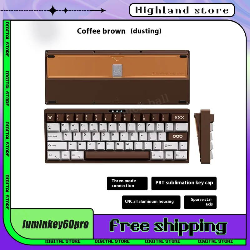 

Luminkey 60pro Mechanical Keyboard 3Mode 2.4G Wireless Bluetooth Keyboard Luminkey60pro Customize Keyboards Keyboard Accessories