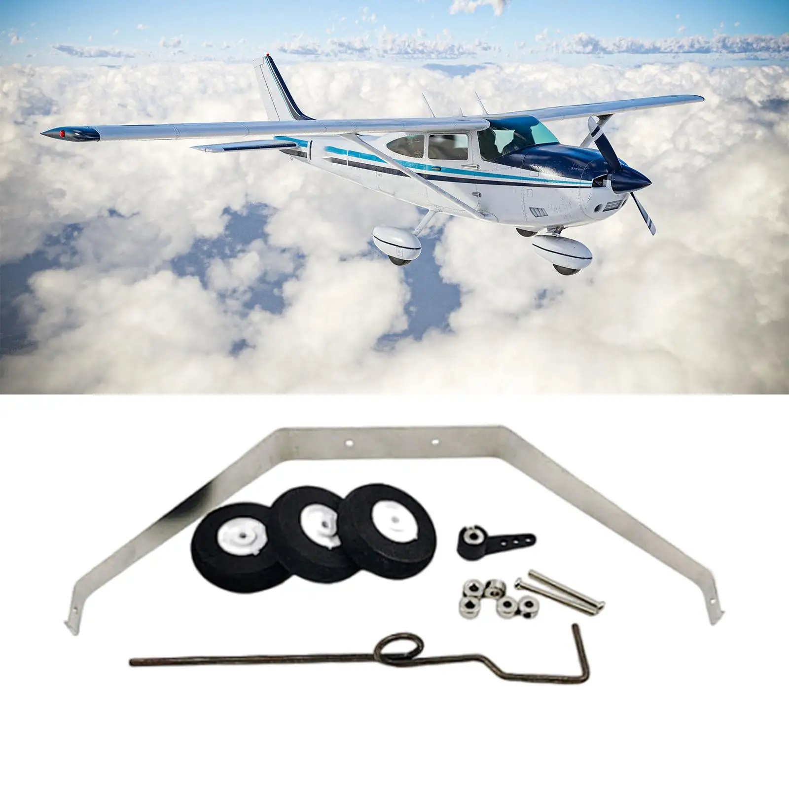 RC Aircraft Landing Gear Set Glider Landing Gear Spare Parts Fittings Replacement for RC Fixed Wing Aircraft RC Airplane Jet
