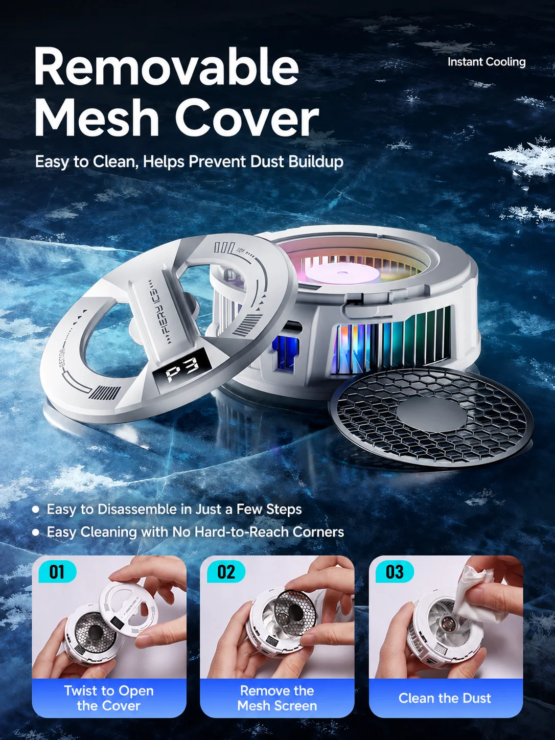 NEW TL181 Pro Mobile Cooler 10W Magnetic/Back-clip Ice Cooling Radiator Digital Display RGB Light Gaming Temperature Control