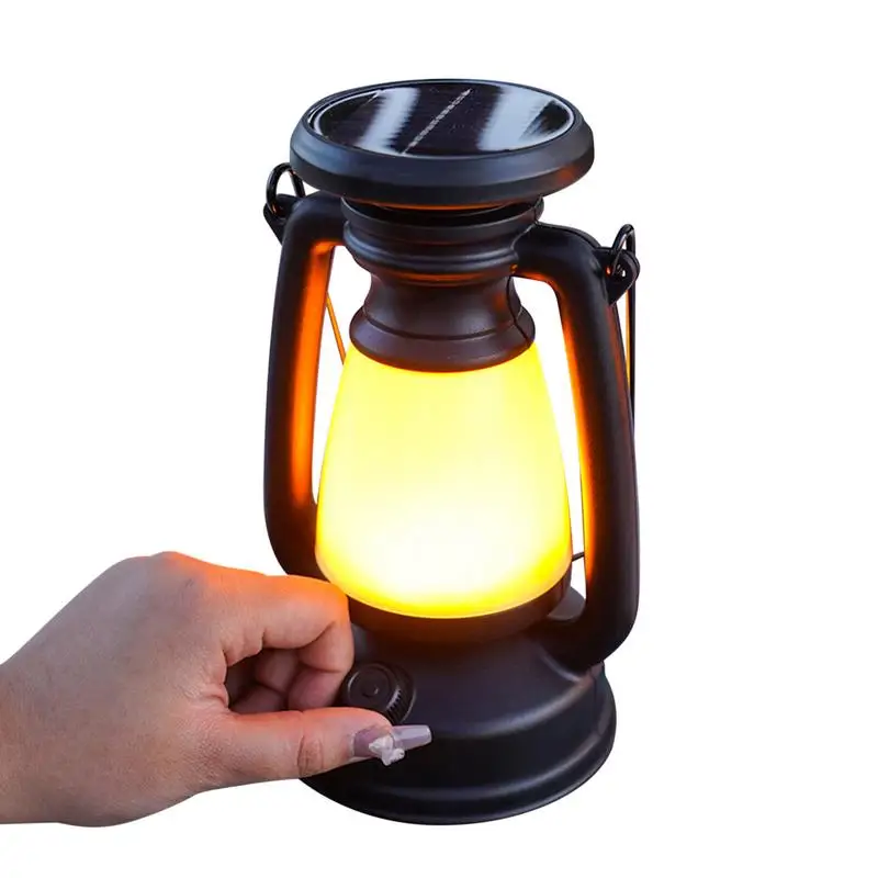

Camping Lantern Rechargeable Rechargeable Vintage Lanterns Adjustable Brightness Backup Flashlight Solar Powered Lighting For