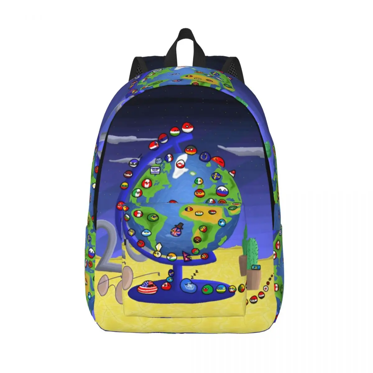 Countryball Cartoon for Teens Student School Bookbag Countries Earth Cute Daypack Elementary High College Lightweight