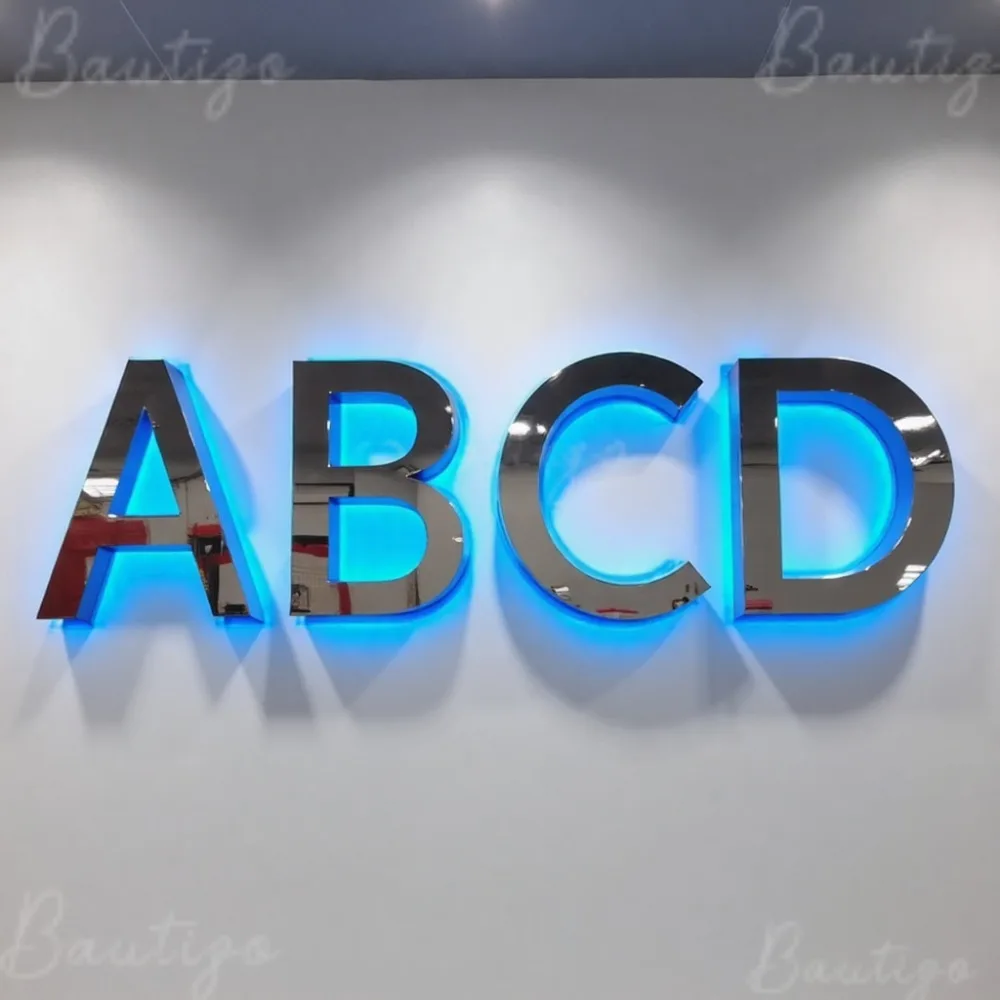 

Custom LED Metal Letters Light Up Sign 3D for Outdoor Business Storefront Waterproof Illuminated Backlit Advertising Signage