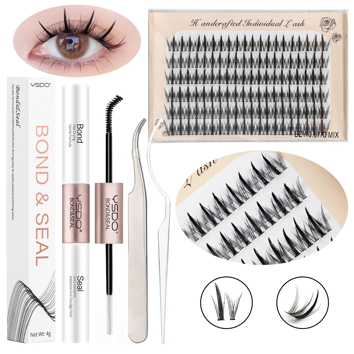 لتقوم بها بنفسك الرموش الصناعية 120 عناقيد الشيطان لاش السندات وختم رمش حامل مجموعات الرموش الطبيعية رمش ملحقات ماكياج أداة كيت