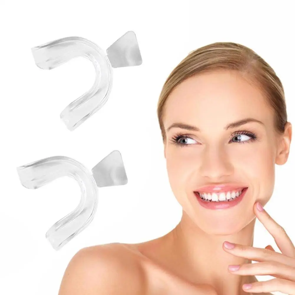 2PCS/set Silicone Night Mouth Guard for Teeth Clenching Grinding Dental Bite Sleep Aid Whitening Teeth Mouth Tray Tool