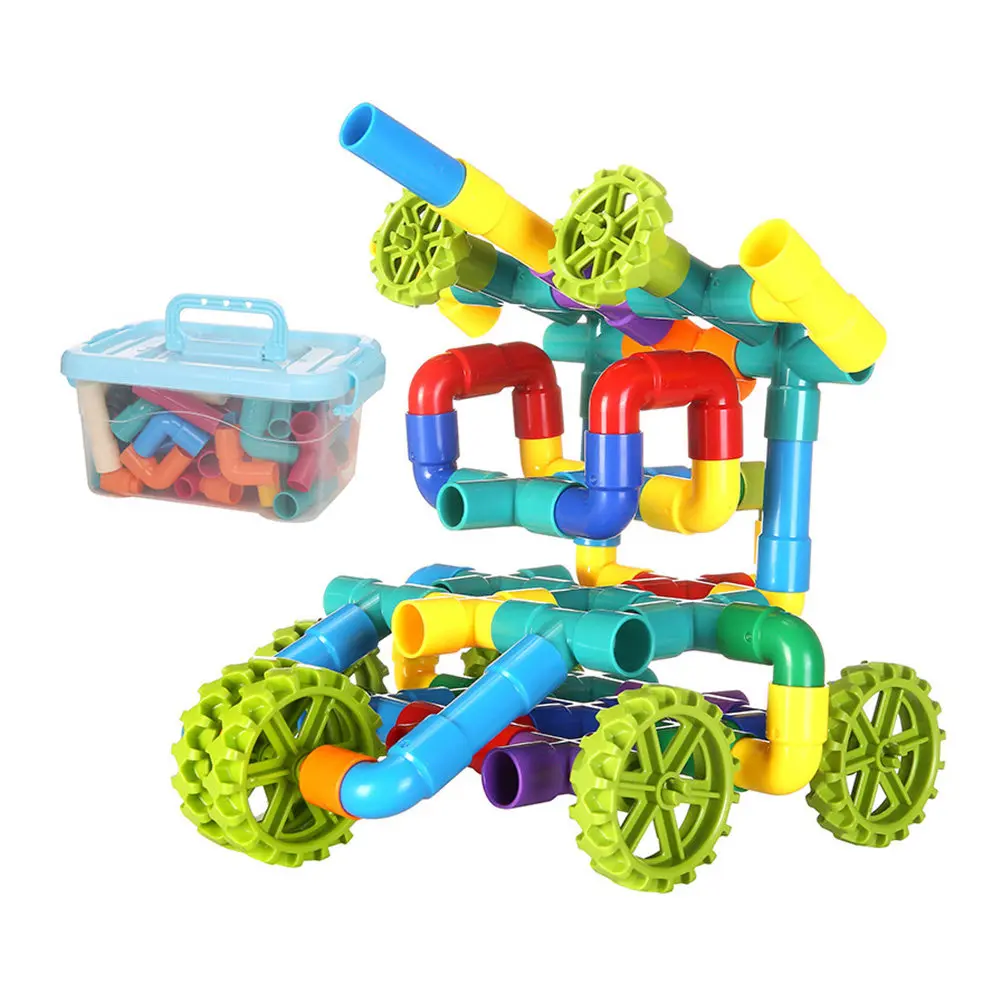 

1Set Pipeline Cubes Colorful Educational Puzzle for Kids Included Storage Box Pipeline Building Blocks