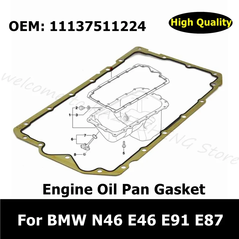 

11137511224 Car Accessories Engine Oil Pan Gasket For BMW N46 E46 E91 E87 Automatic Trans Oil Pan Gasket