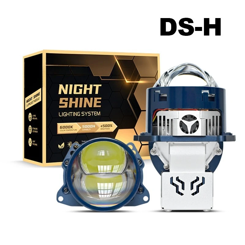 3 Inch Bi LED Projector Headlight with Halo Dual Beam 100W High Power Laser Matrix All in One High Low Beam Car LED Len Retrofit