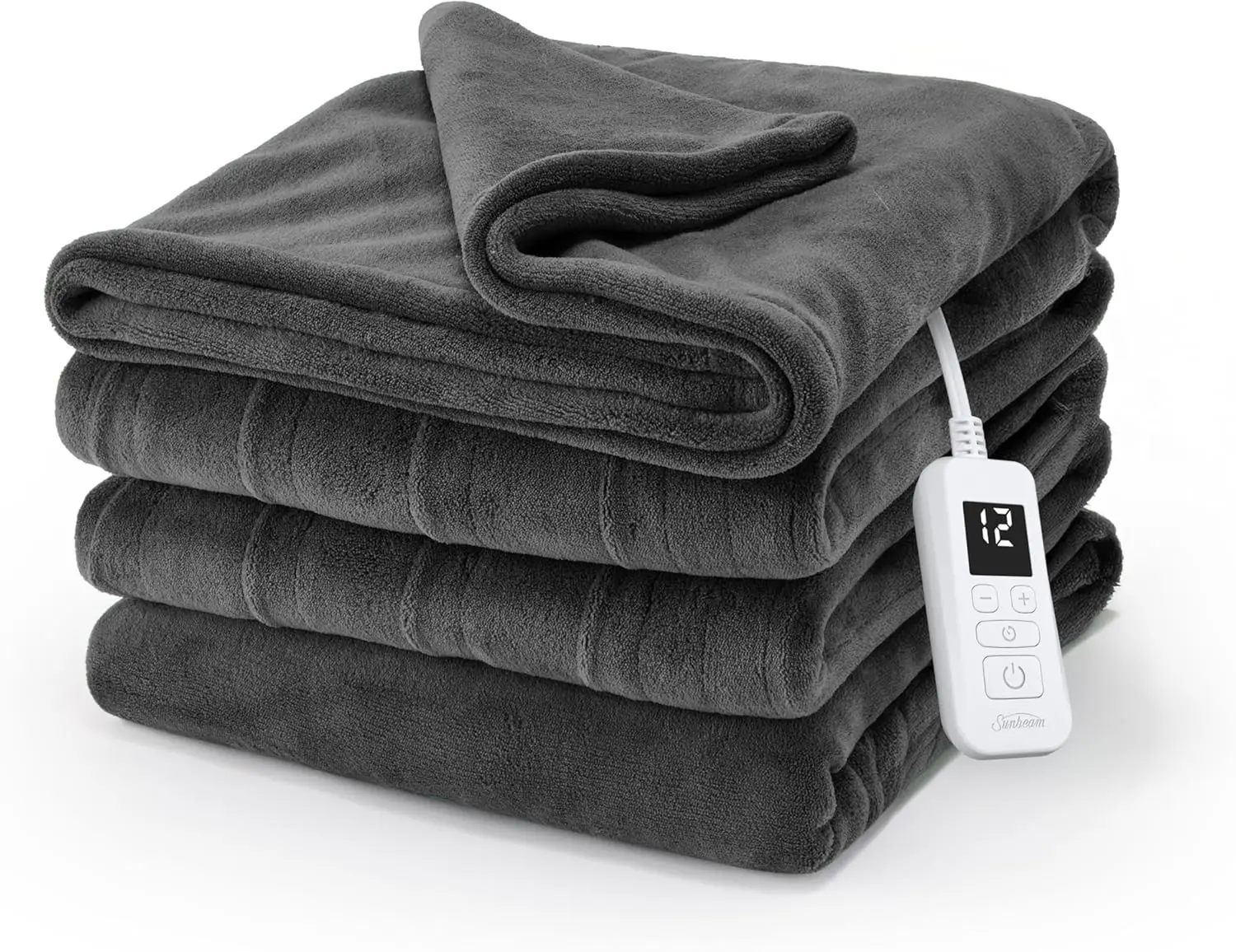 

Electric Heated Blanket with 12 Heat Settings, Auto Shut-Off, Fast Heating, Machine Washable in Night Fog Color, Full Size