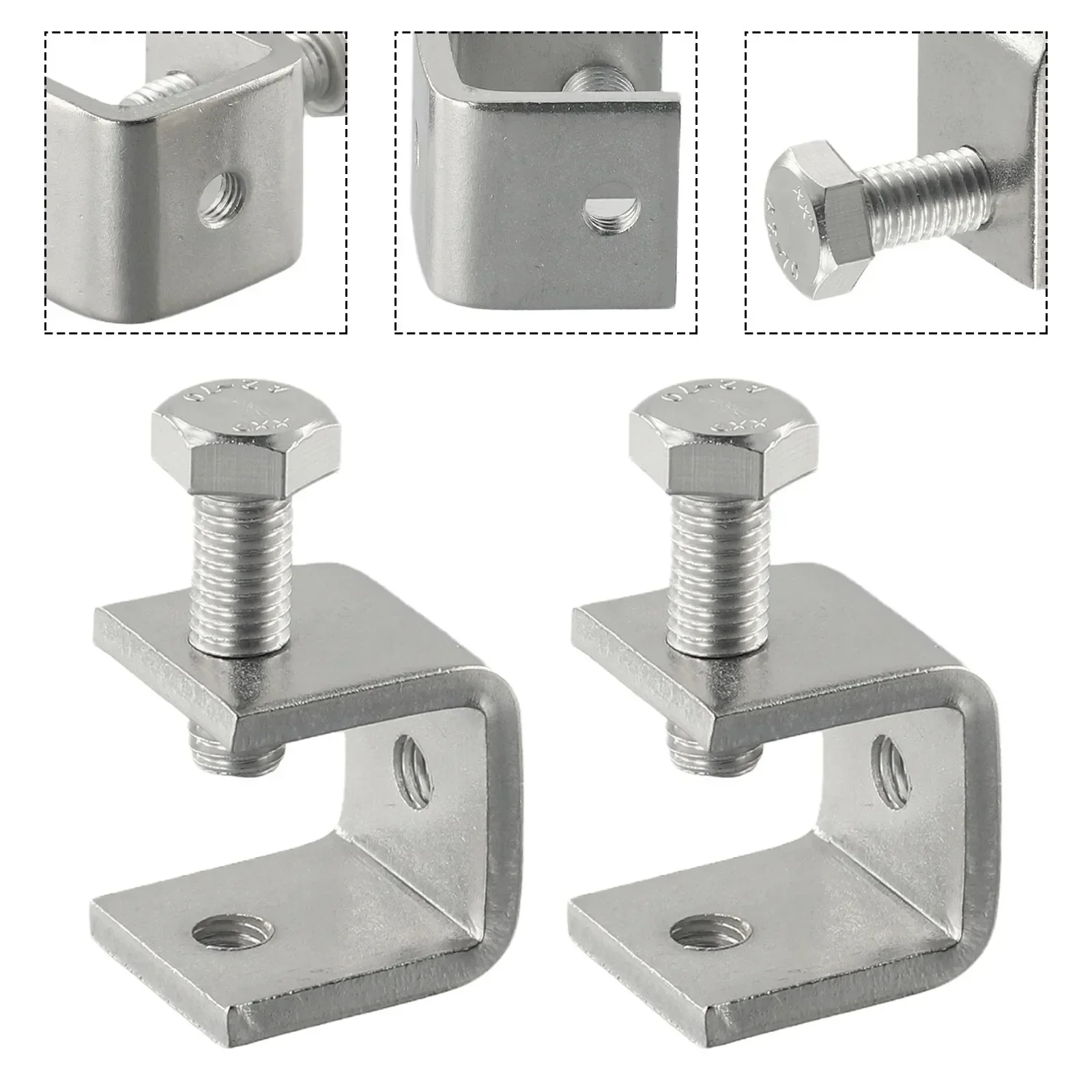 1/2/4pcs Stainless Steel C Clamps Jaw Tiger Clamp Mounting Small Desk Clamp Heavy Duty Woodworking Adjustable Fixed Holder Clip