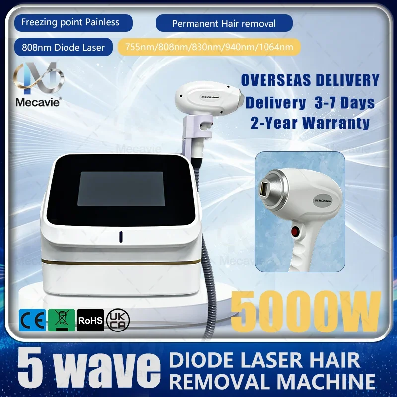 Professional Mini Diode Ice Titanium Laser Hair Removal Machine 808nm 6000w Painless Permanent CE External Water Tank Design