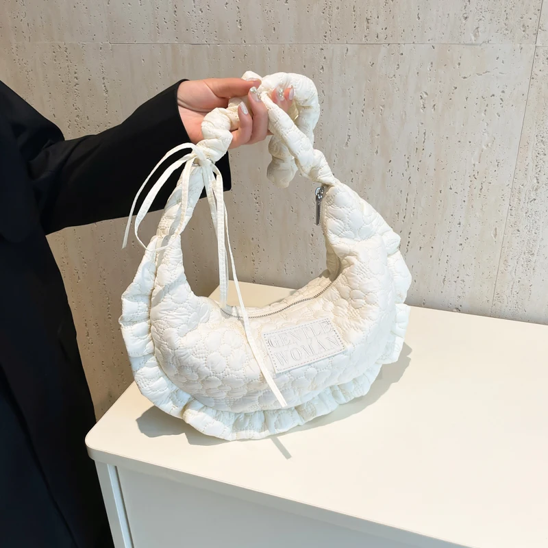 Borsa a tracolla imbottita Borsa a tracolla leggera Borsa a tracolla morbida Borsa tote a bolle di grande capacità per le donne Lavoro Shopping Viaggi