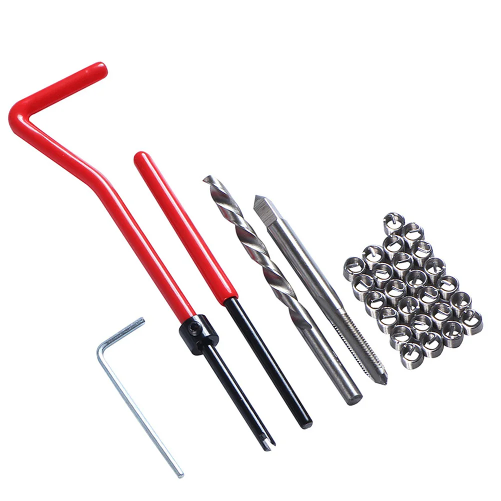 

30 Pcs Thread Helicoil Repair Kit Metric M5 Insert Installation Kit Tool for Automotive Repairs