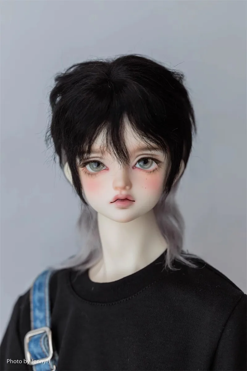 BJD/SD Doll Wig Toys 1/3 1/4 Girls Boys Soft Mohair Silk Gray Wolf Tail Handsome Multi-colored Curly Hair Gifts Doll Accessories