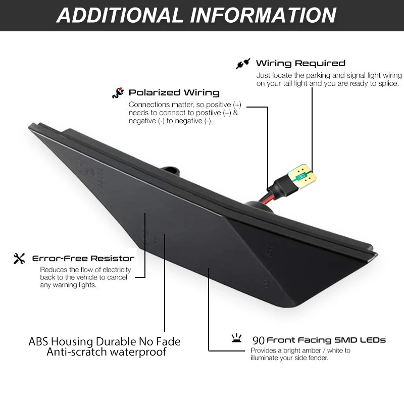2 قطعة عدسة المدخن LED أضواء السيارة الجانبية لهوندا سيفيك 2016 2017 2018 2020 OE # 34300-TET-H01 مصباح إشارة الانعطاف العاكس التلقائي