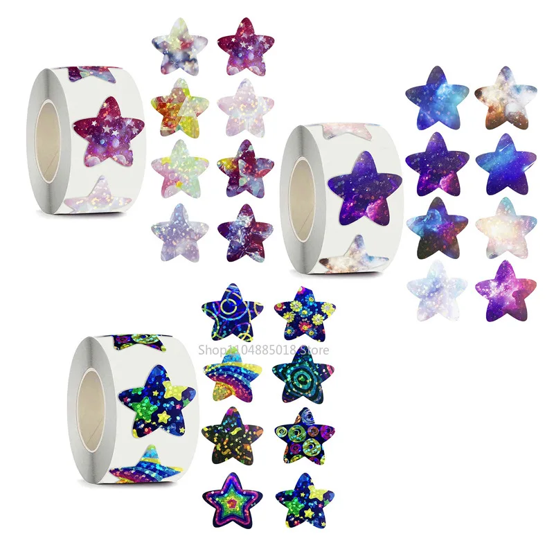 

500pcs Colorful Star Stickers For Kids Reward School Classroom Adhesive Holographic Star Stickers For Teachers Diy Craft