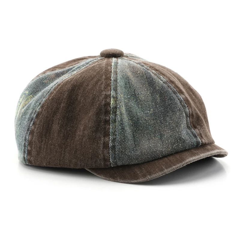 

Octagonal Hat Men Denim Women Newsboy Cap Sunshine Protection Outdoor Accessory For Spring Climb Luxury