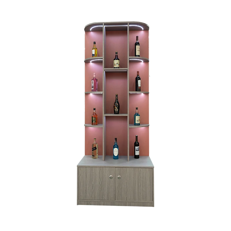 

Supermarkets Wine Reveal Frame Multifunction Display Rack Shelf Wooden Display Cabinet