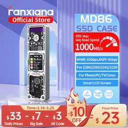 Fanxiang MD86 M.2 SSD Enclosure 10Gbps NVMe/NGFF-SATA Dual Protocol USB 3.2 Gen2 Type C SSD Case For 2280/2242/2230 SSD Disk Box