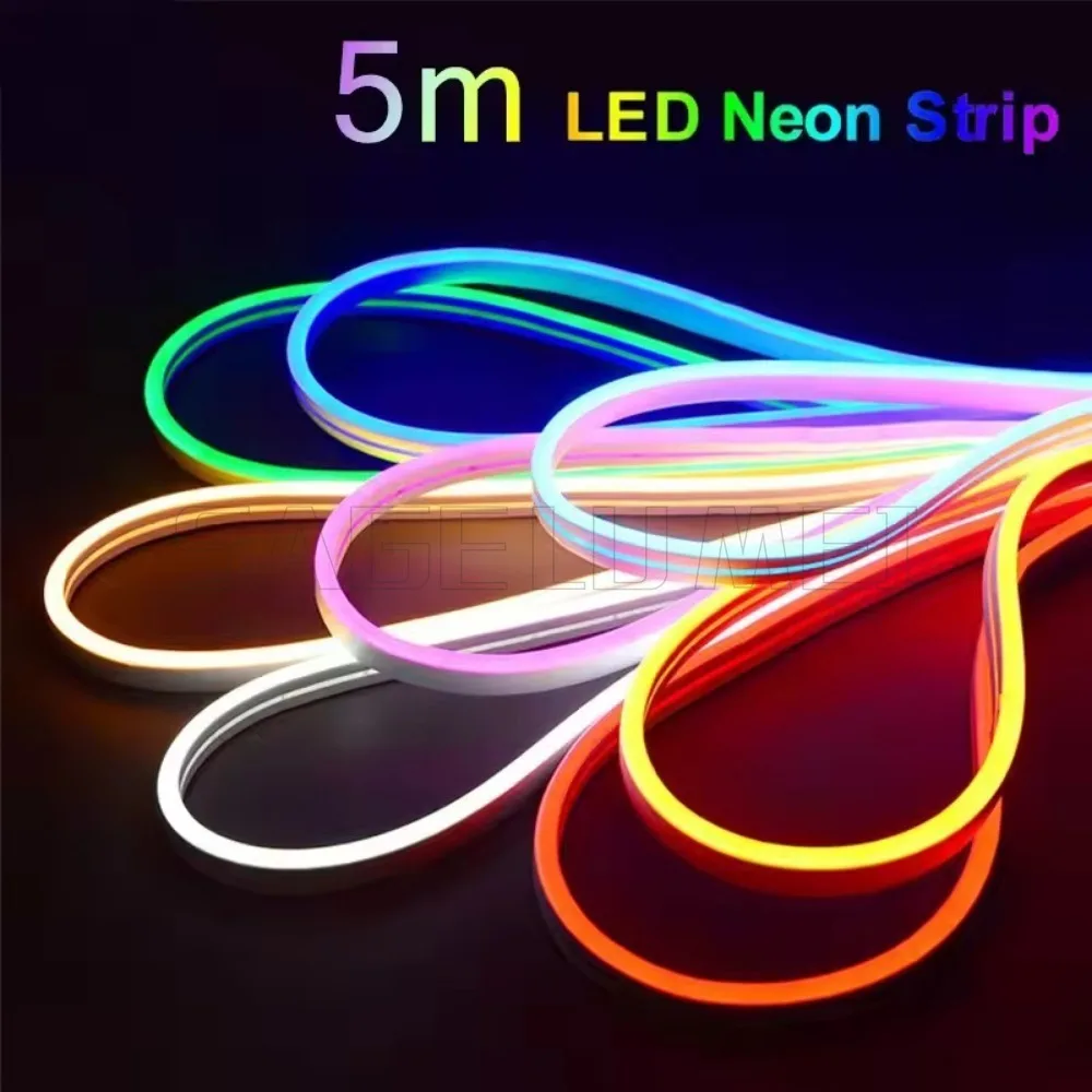 12V Neon LED Strip With Power 2835 120LEDs/m Waterproof Orange White Red Green Blue Pink Yellow Flexible Tape for Home Decor 5M view 4