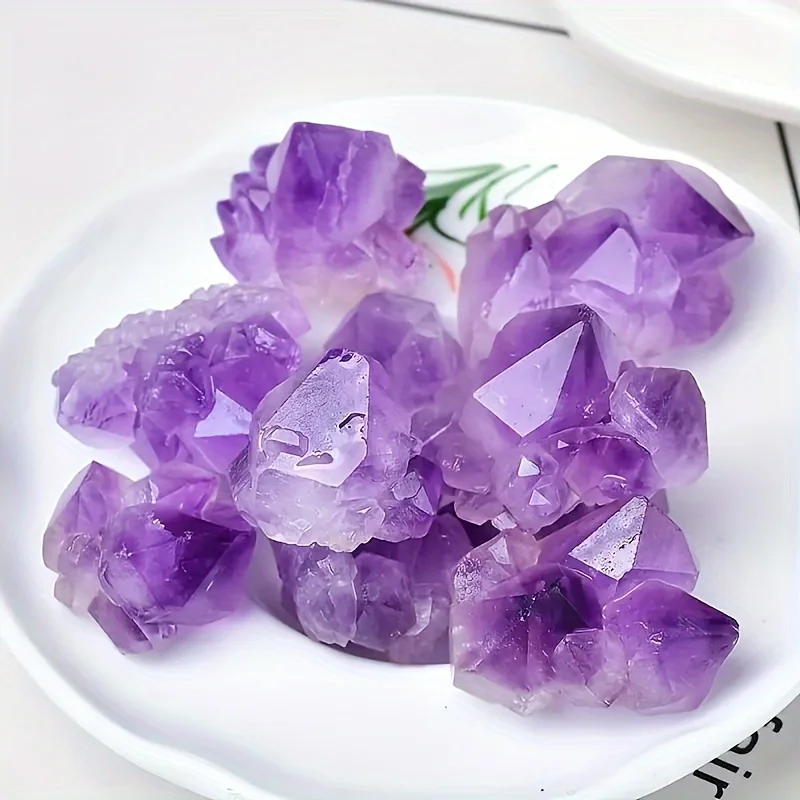 Nature Amethyst Point Gravel Flower Raw Ore Healing Crystal Mineral Stone Specimen Gifts Collection Home Aquarium Decor