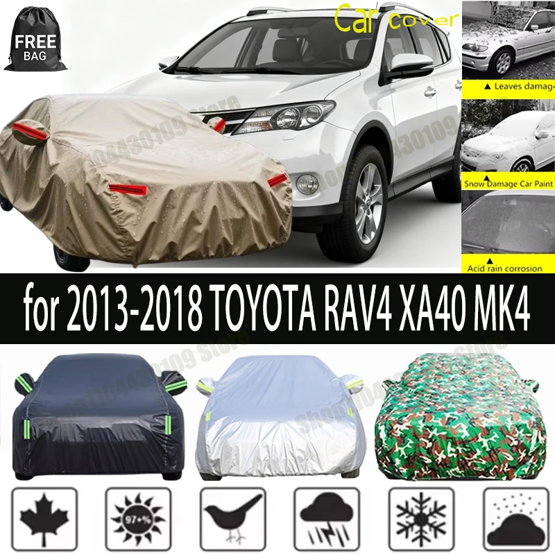 for 2013-2018 2014 TOYOTA RAV4 XA40 MK4 Car Cover Waterproof All Weather Outdoor Full Car Sun Protection Cover