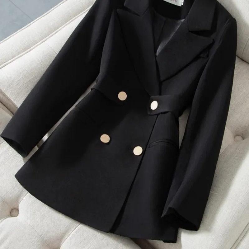 

Slimming Suit Jaet Women's Casual Briti Sle Design Sensation ort Coat Polyester Fiber Pure Color Spring Season