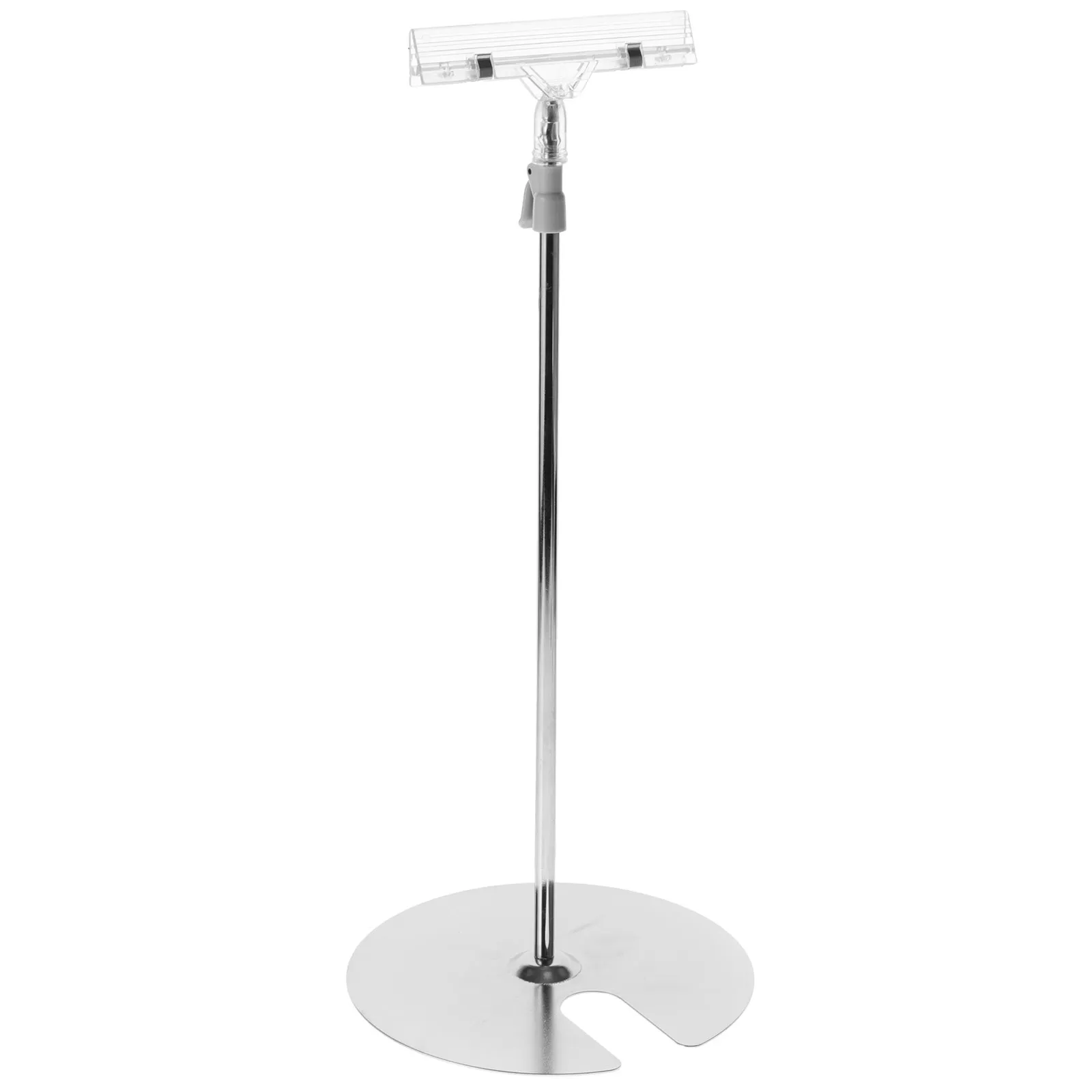 

Adjustable T Shaped Poster Display Stand Desktop Banner Holder Clip ABS Stainless Steel Stable Advertising Sign Holder