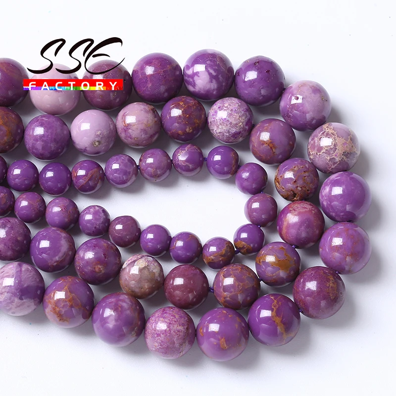 AAAAA Natural Phosphosiderite Beads American Purple Mica Stone Round Loose Beads For Jewelry Making Diy Bracelets 4 6 8 10mm 15\