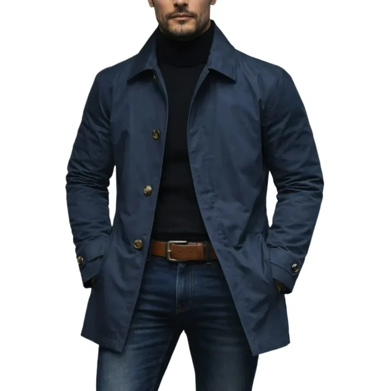 Men's Jackets High-end Casual Coats Retro Waterproof Long-sleeved Cardigans Windbreakers Cross-border Men's Clothing for Export