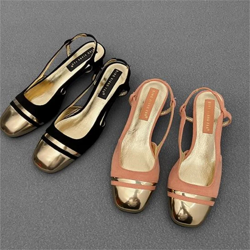 

Velvet Shoes for Ladies Square Toe Churry High Heels Female Sandals Back Strap Tacones Chassure Femme Mixed Colors Zapatos Mujer