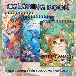 Adult coloring book - 30 Sheets Women's spiral coloring book, 11.2x 8.3 inches, drawing book, birthday gift, holiday party gift
