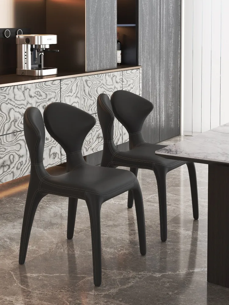 New Italian Minimalist Dining Chairs Home Restaurant Island Chair Light Luxury Premium Black Dining Table and Chair Furniture